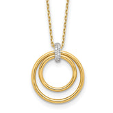 14K Two-tone Polished CZ Circles Necklace
